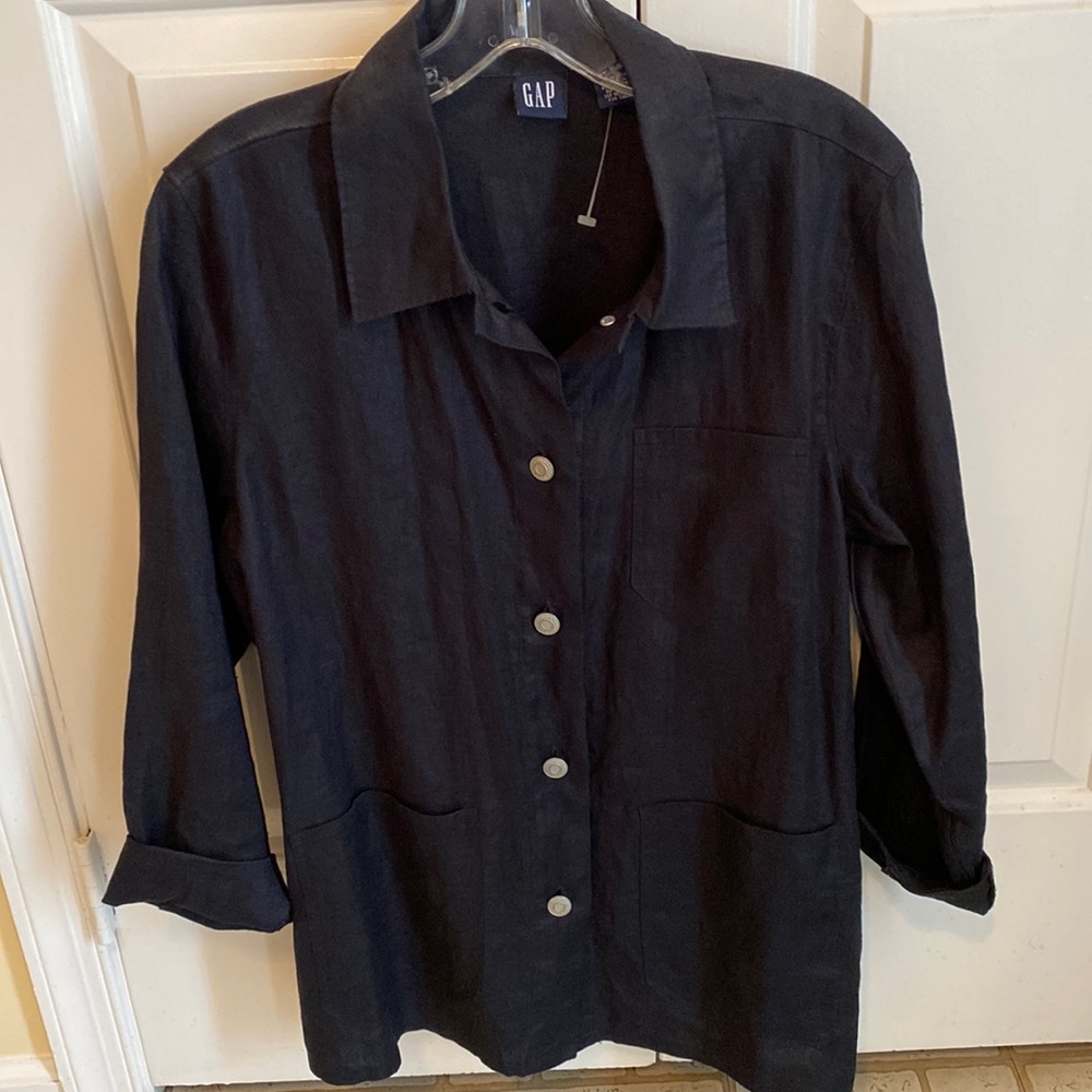 GAP Black Linen Dress Jacket